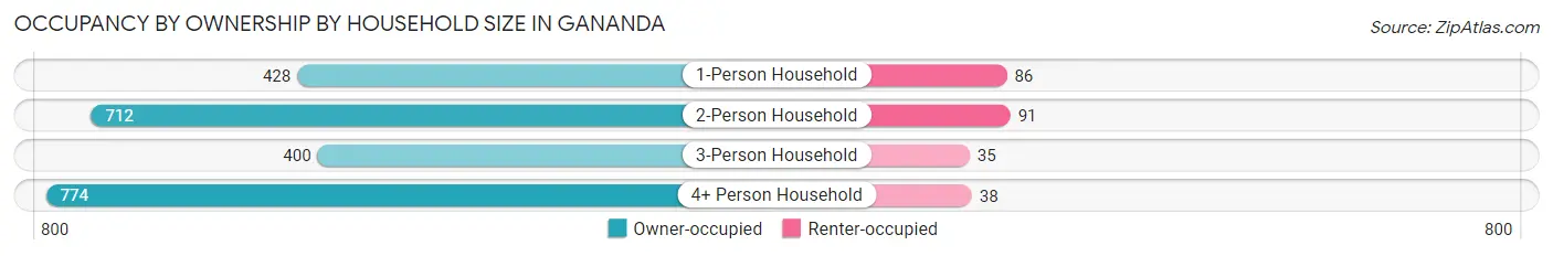 Occupancy by Ownership by Household Size in Gananda