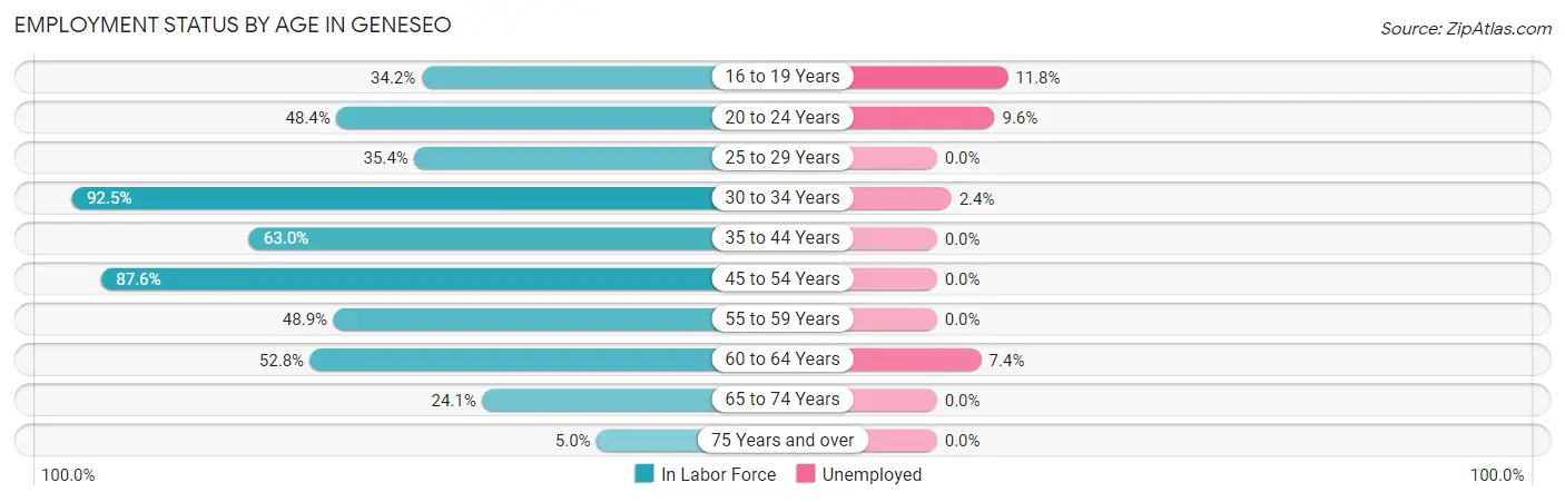 Employment Status by Age in Geneseo