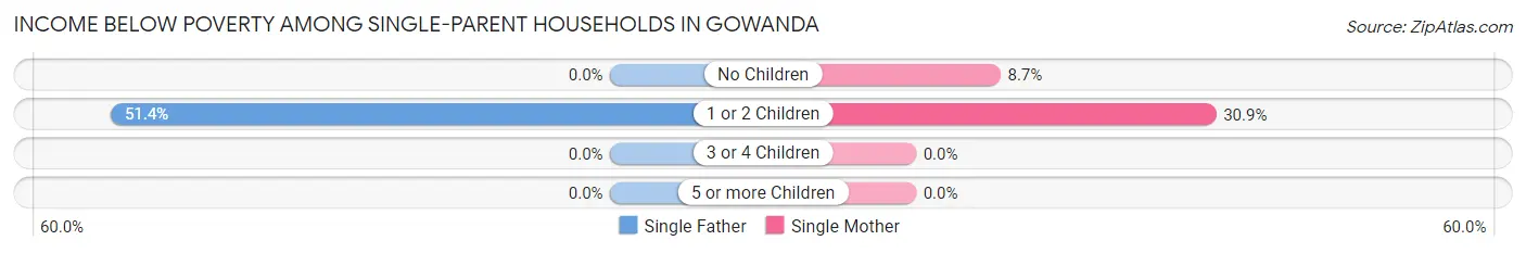 Income Below Poverty Among Single-Parent Households in Gowanda