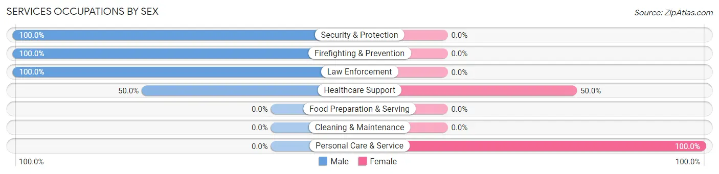 Services Occupations by Sex in Great Neck Estates