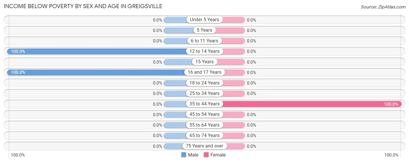 Income Below Poverty by Sex and Age in Greigsville
