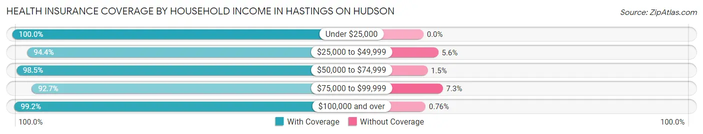 Health Insurance Coverage by Household Income in Hastings On Hudson