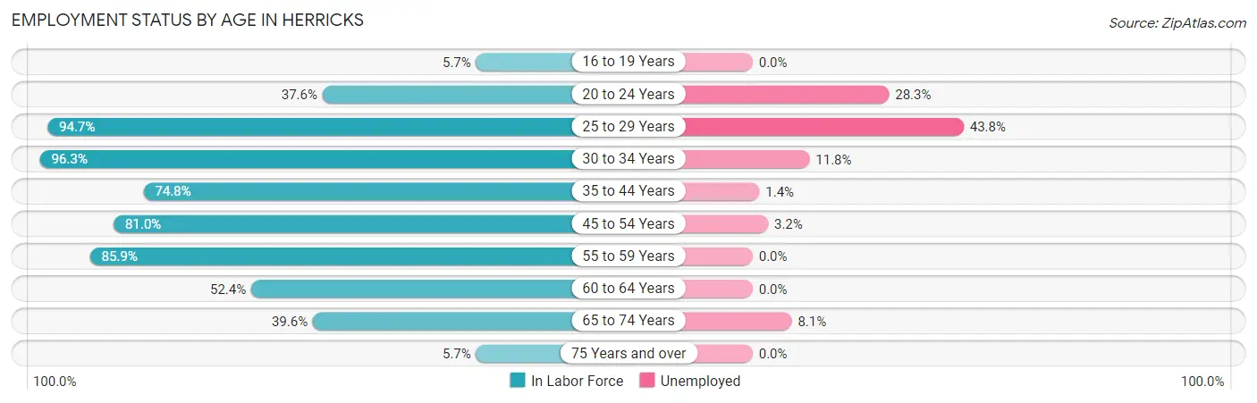 Employment Status by Age in Herricks
