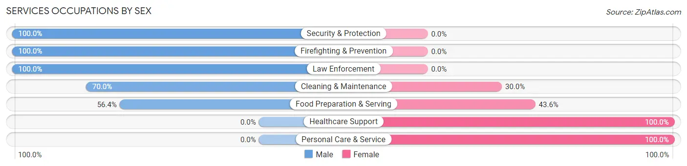 Services Occupations by Sex in Heuvelton
