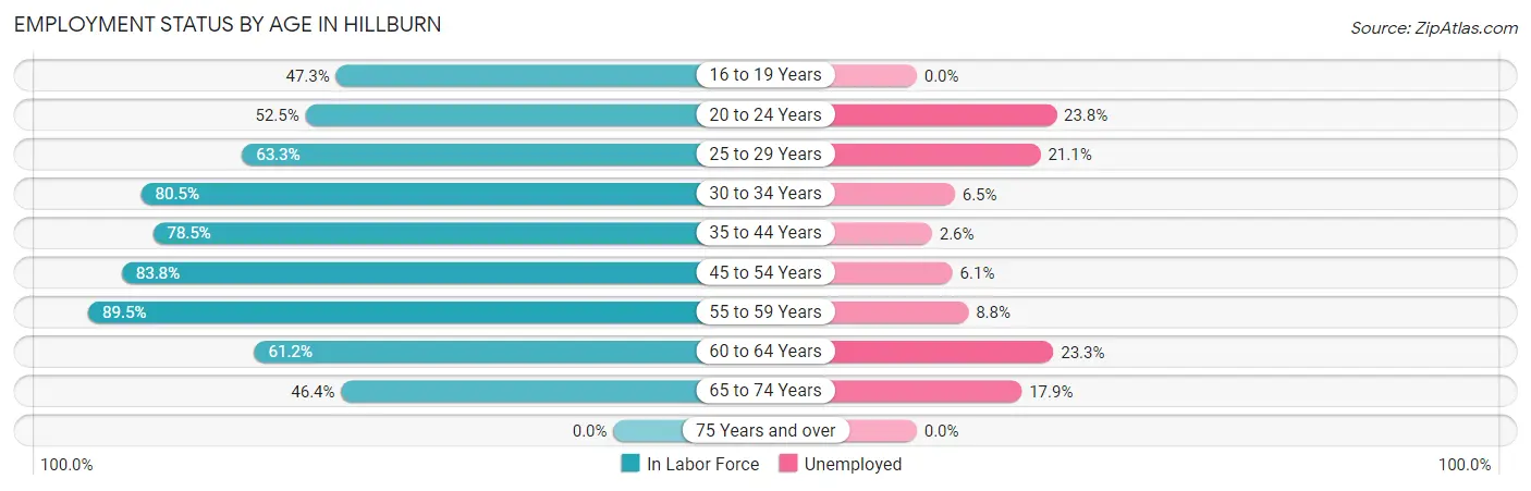 Employment Status by Age in Hillburn