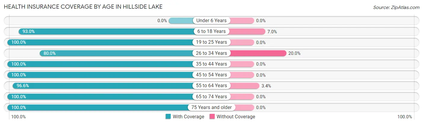 Health Insurance Coverage by Age in Hillside Lake