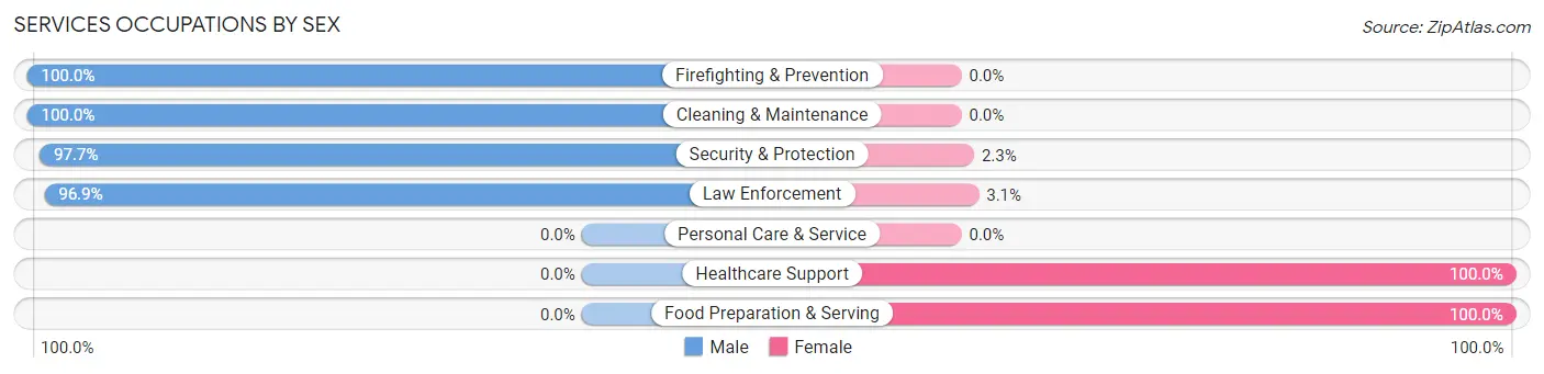 Services Occupations by Sex in Hopewell Junction