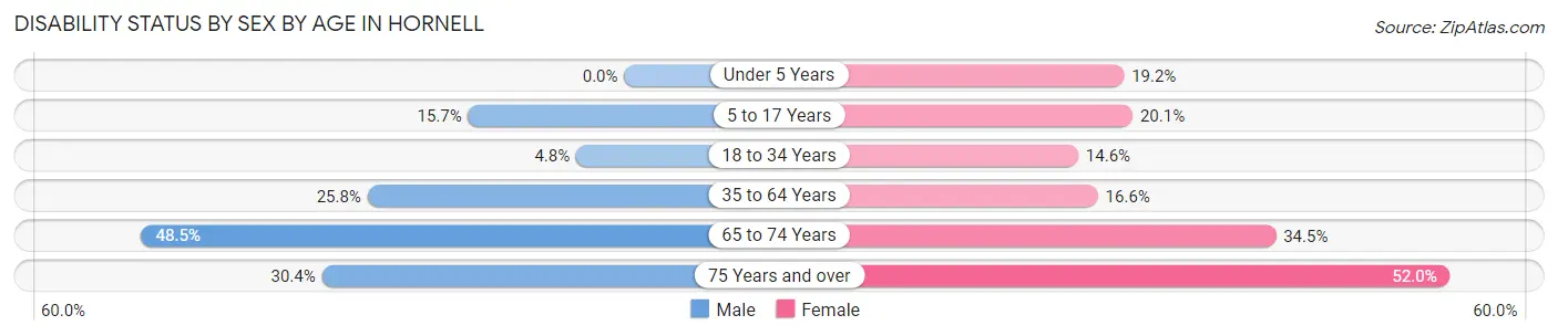 Disability Status by Sex by Age in Hornell