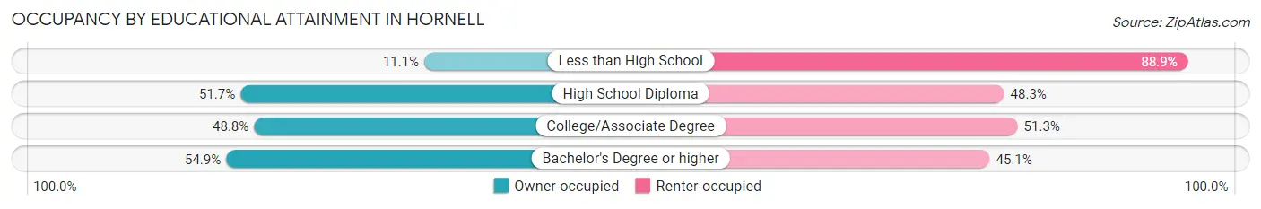Occupancy by Educational Attainment in Hornell