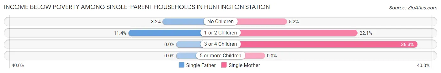 Income Below Poverty Among Single-Parent Households in Huntington Station