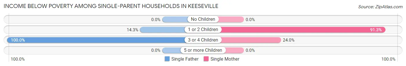 Income Below Poverty Among Single-Parent Households in Keeseville