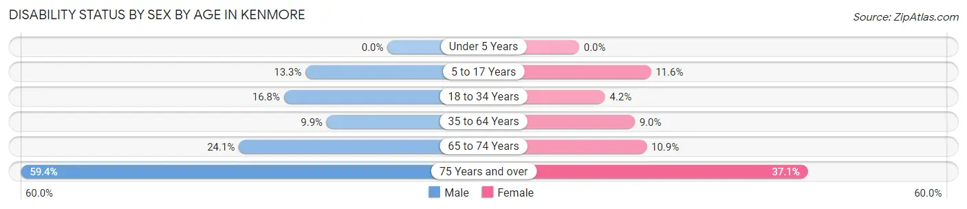 Disability Status by Sex by Age in Kenmore