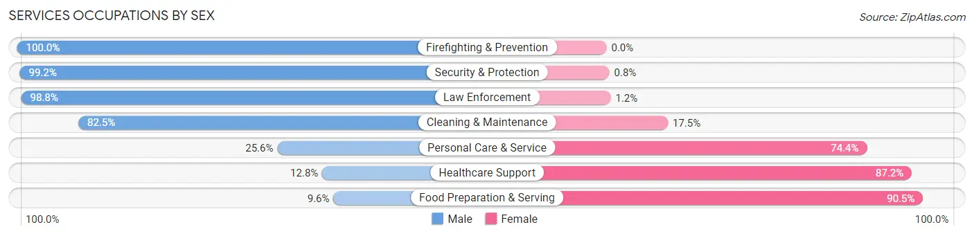 Services Occupations by Sex in Kings Park