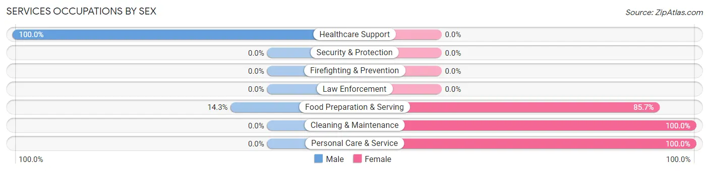 Services Occupations by Sex in Lacona