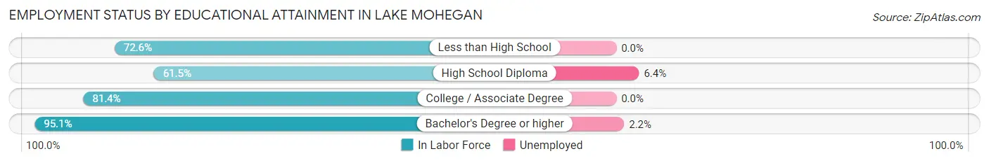 Employment Status by Educational Attainment in Lake Mohegan