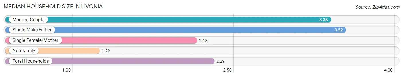 Median Household Size in Livonia