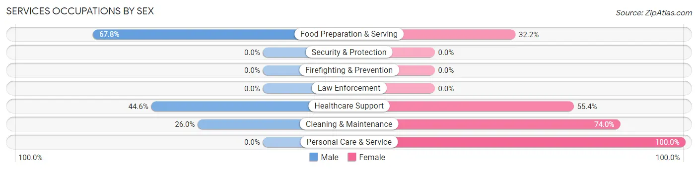 Services Occupations by Sex in Lowville