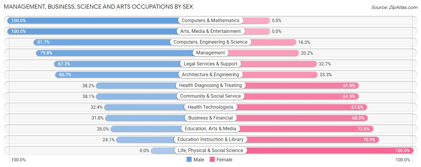 Management, Business, Science and Arts Occupations by Sex in Manorhaven