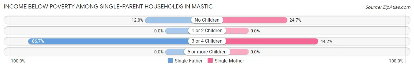 Income Below Poverty Among Single-Parent Households in Mastic