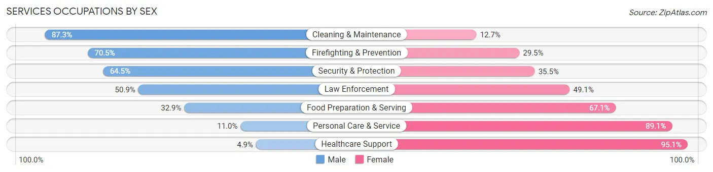 Services Occupations by Sex in Mastic
