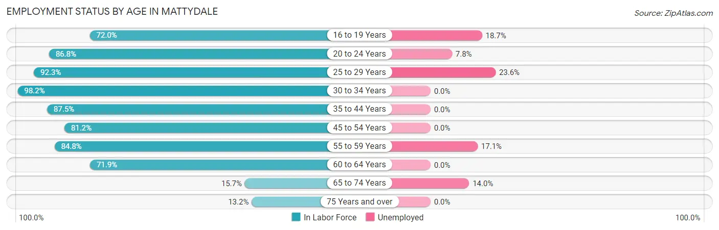 Employment Status by Age in Mattydale