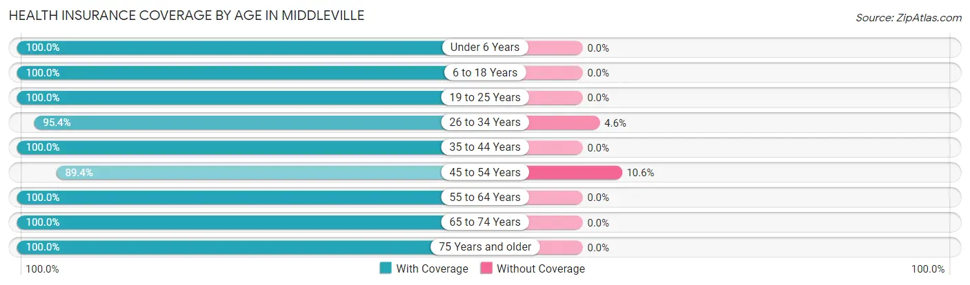 Health Insurance Coverage by Age in Middleville