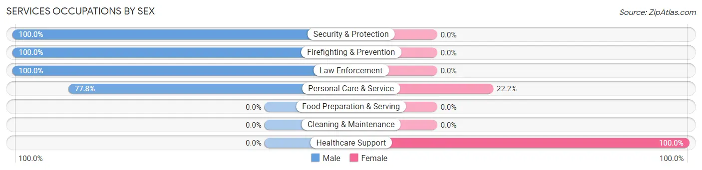 Services Occupations by Sex in Middleville