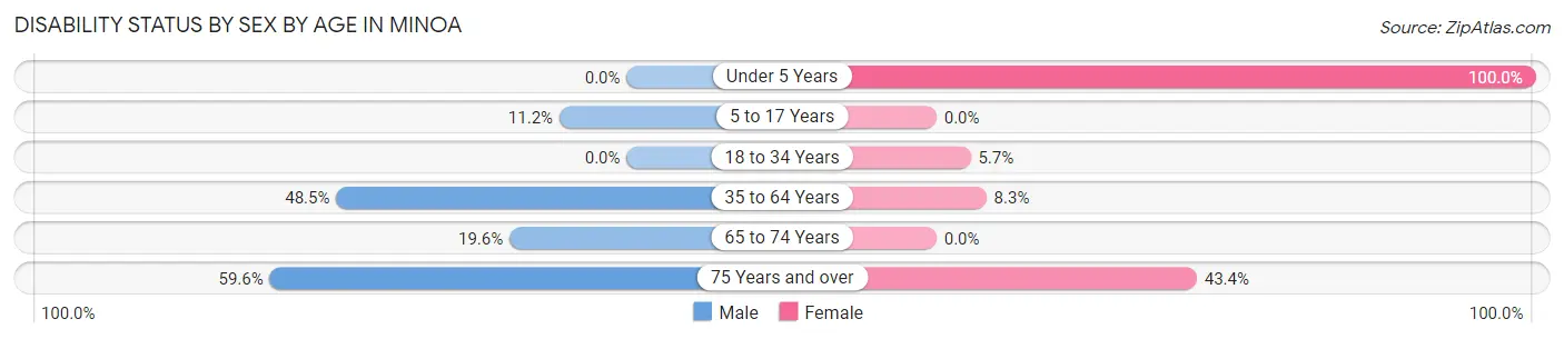 Disability Status by Sex by Age in Minoa