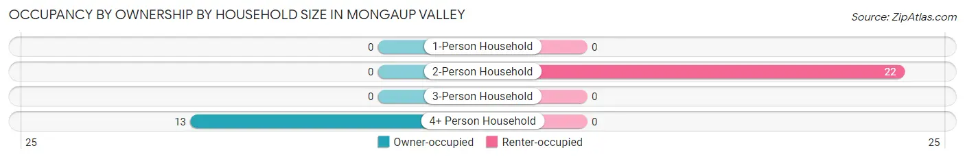 Occupancy by Ownership by Household Size in Mongaup Valley