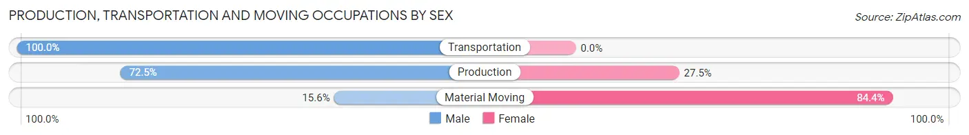 Production, Transportation and Moving Occupations by Sex in Montour Falls