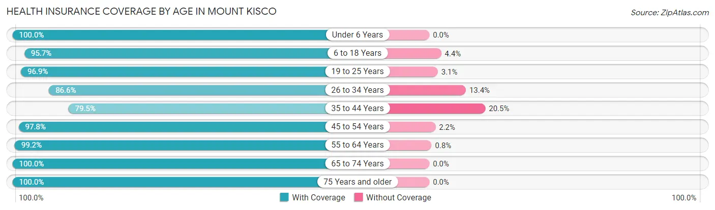 Health Insurance Coverage by Age in Mount Kisco