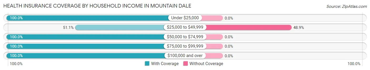 Health Insurance Coverage by Household Income in Mountain Dale