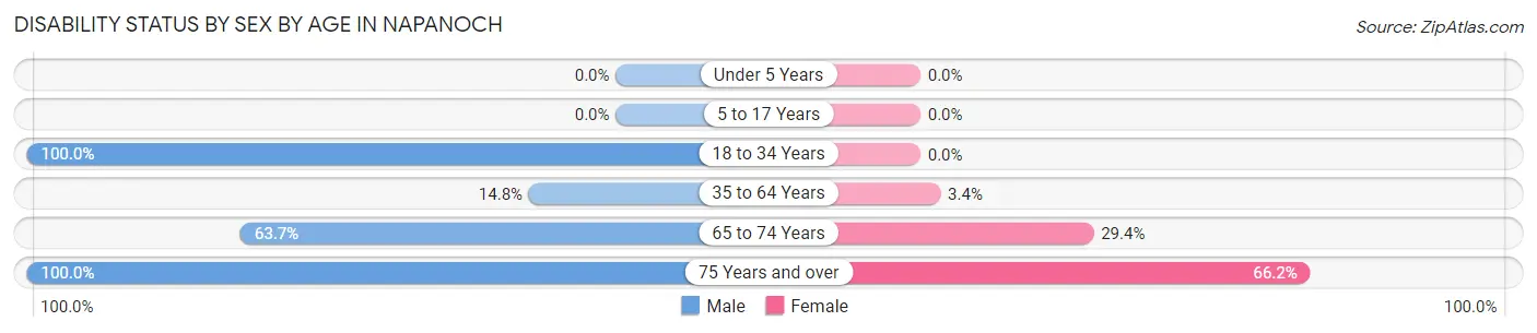Disability Status by Sex by Age in Napanoch