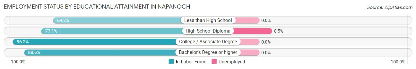 Employment Status by Educational Attainment in Napanoch