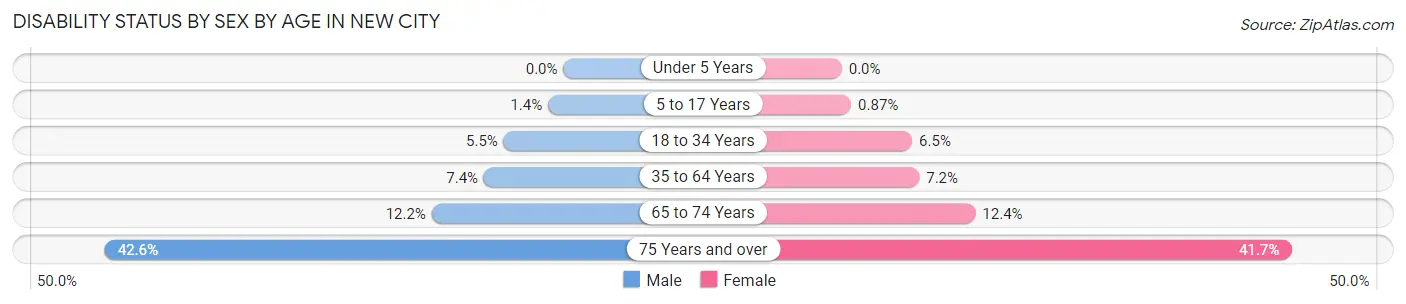 Disability Status by Sex by Age in New City