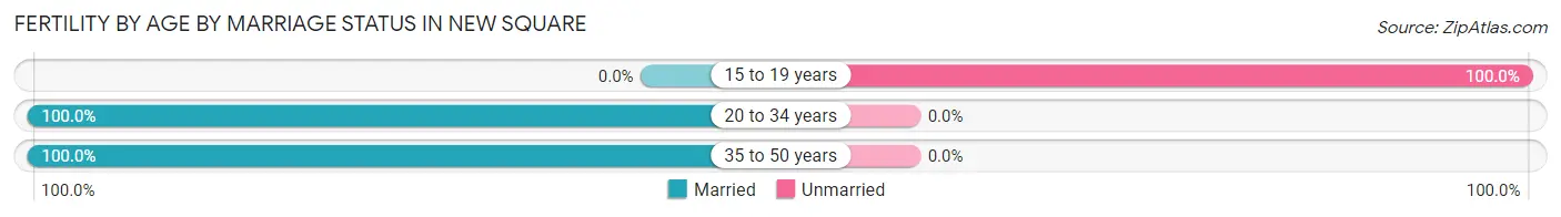 Female Fertility by Age by Marriage Status in New Square