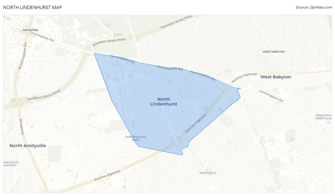 North Lindenhurst Map