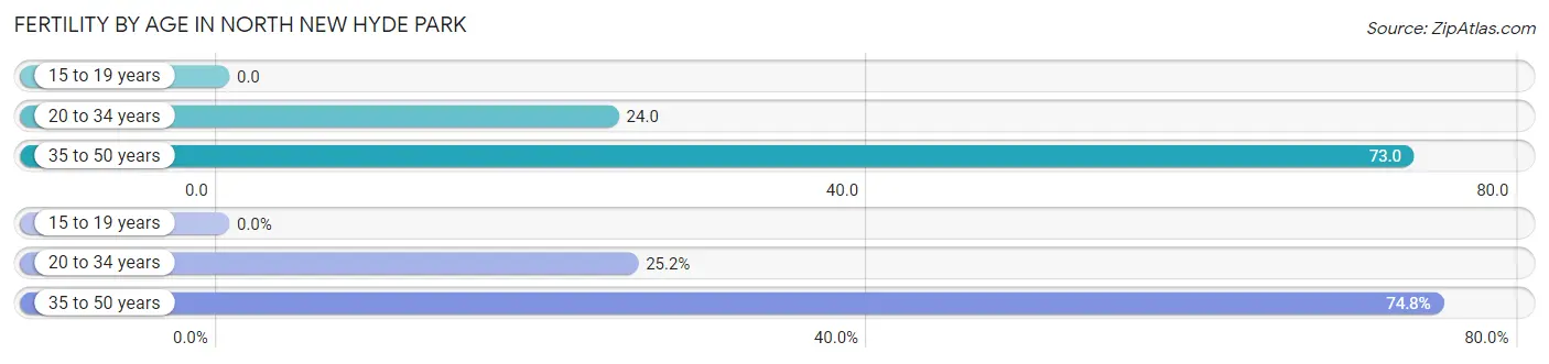 Female Fertility by Age in North New Hyde Park