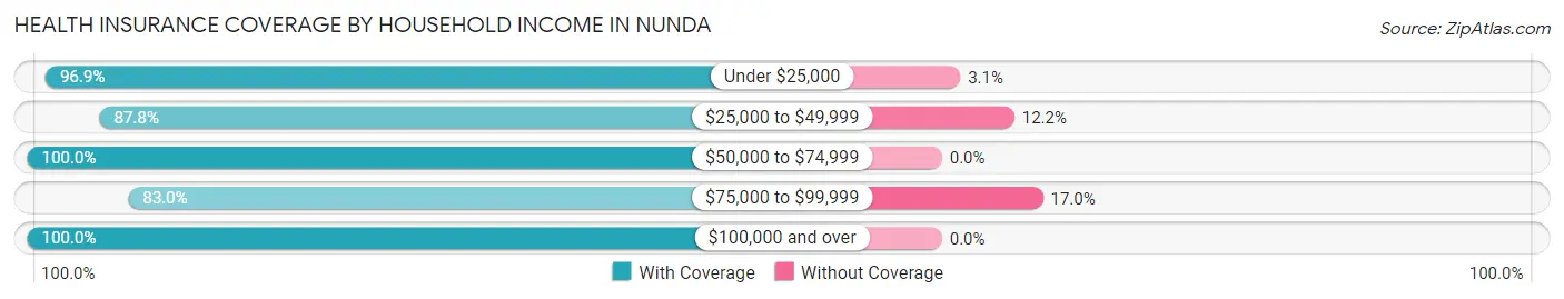 Health Insurance Coverage by Household Income in Nunda