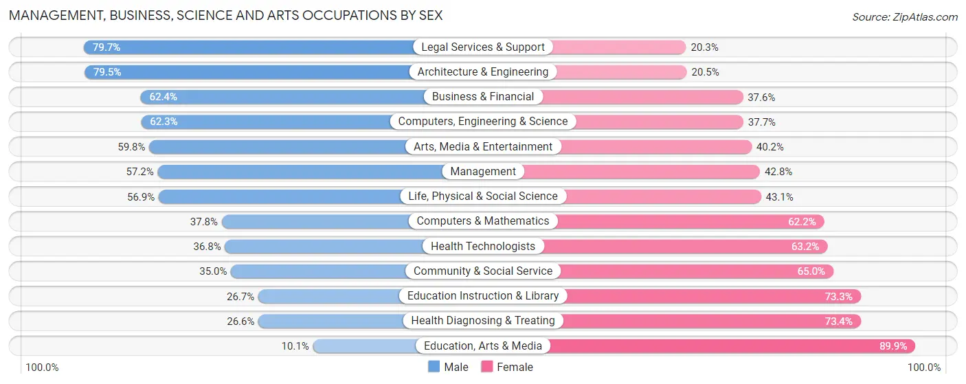 Management, Business, Science and Arts Occupations by Sex in Patchogue