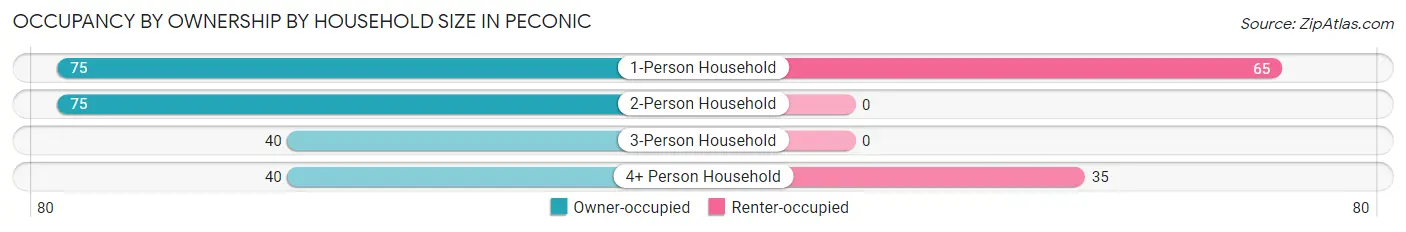 Occupancy by Ownership by Household Size in Peconic