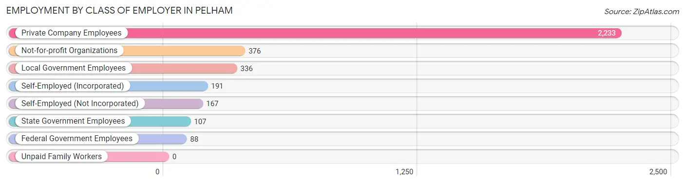 Employment by Class of Employer in Pelham