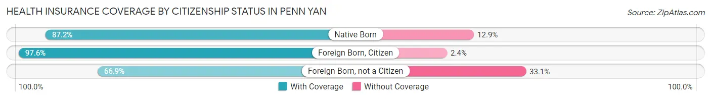 Health Insurance Coverage by Citizenship Status in Penn Yan