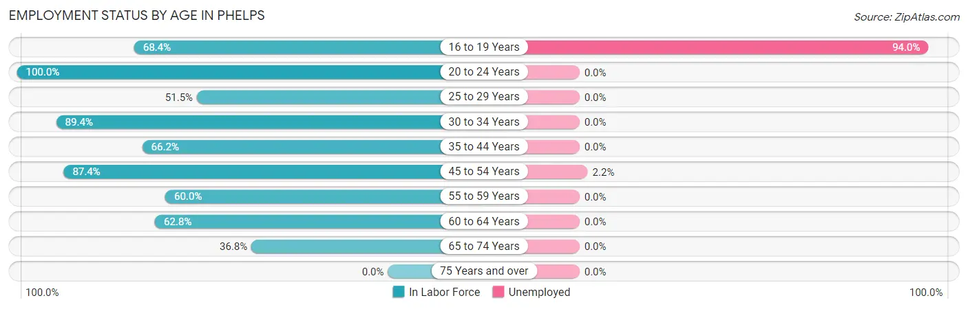 Employment Status by Age in Phelps