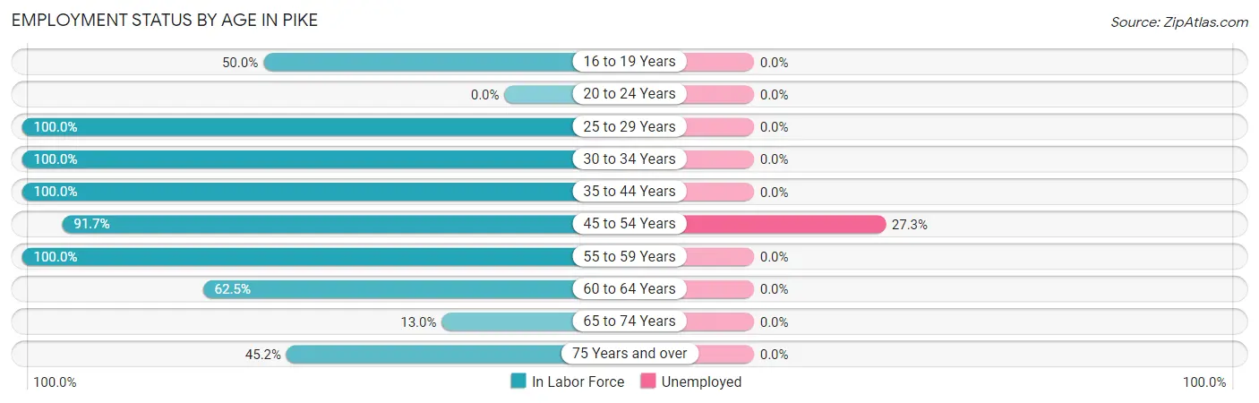 Employment Status by Age in Pike