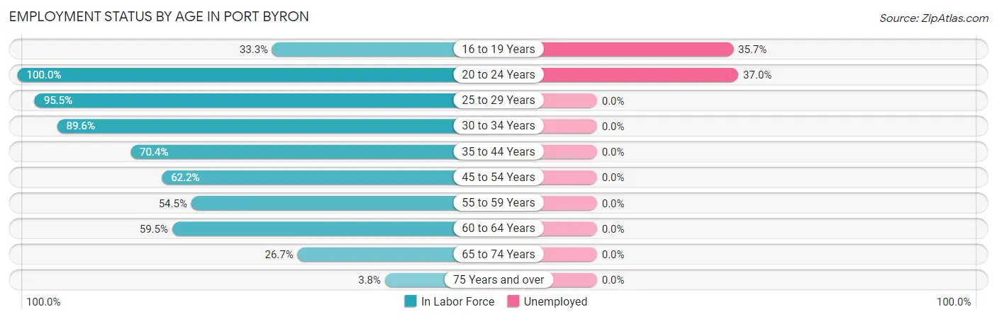 Employment Status by Age in Port Byron