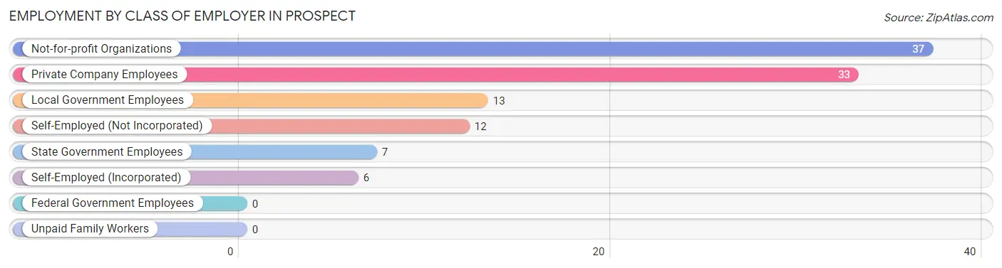 Employment by Class of Employer in Prospect