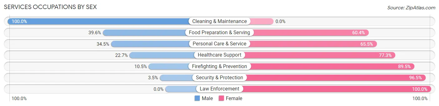Services Occupations by Sex in Rensselaer