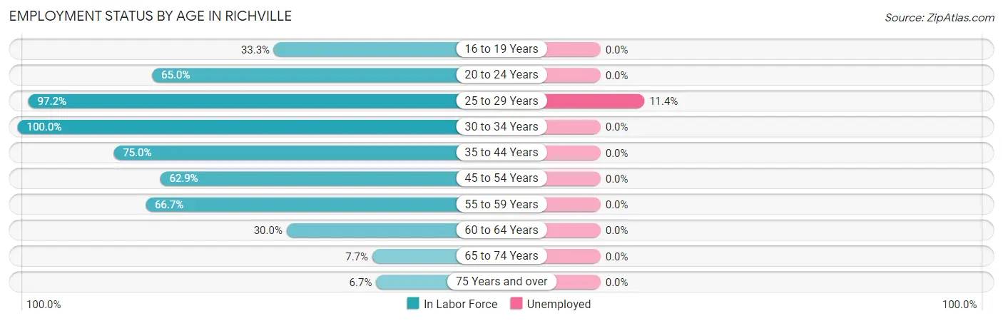 Employment Status by Age in Richville