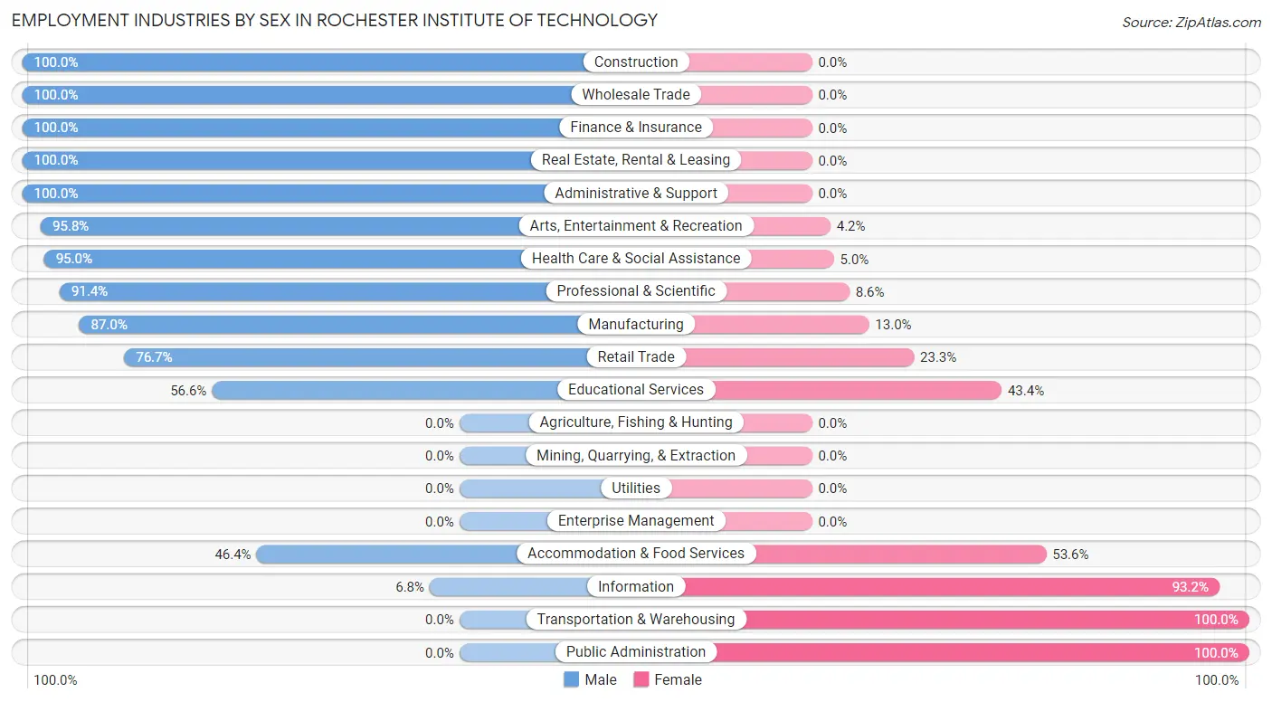 Employment Industries by Sex in Rochester Institute of Technology
